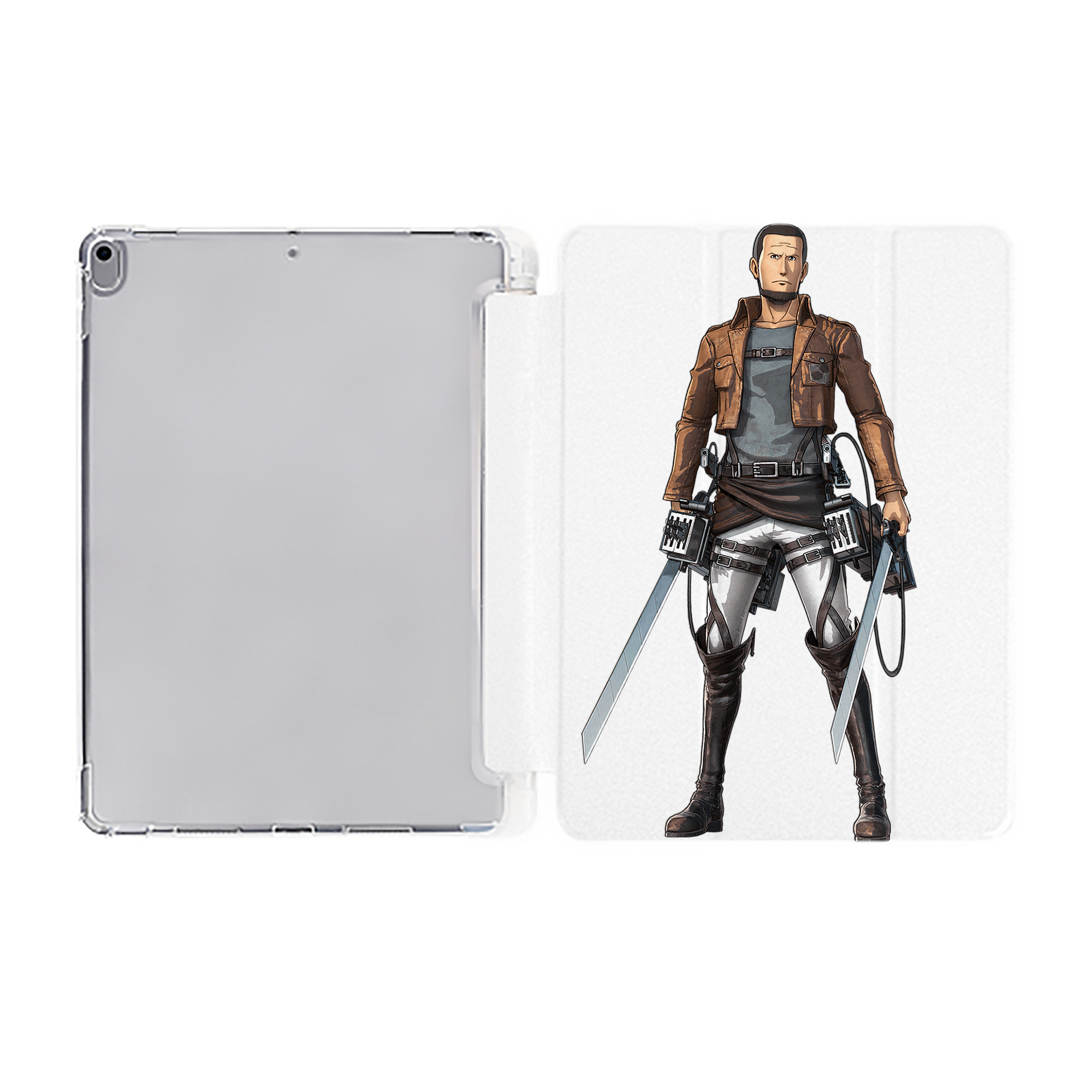 （画像用） 進撃の巨人 Attack on Titan IPad ケース ペン収納付き 三つ折りスタンド PUレザー×シリコン 対応機種9.5/10.5/10.9インチ